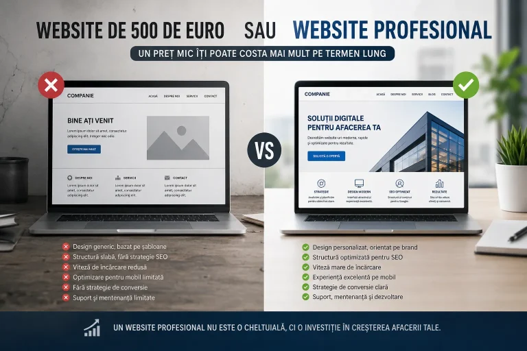 Website profesional sau site de 500 de euro: unde apare diferența reală website profesional